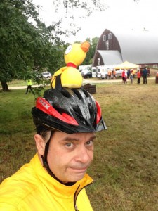 Me, a Duck, 70 miles ridden, and $4,000 raised for charity. Will blog in fuller detail if I ever recover.